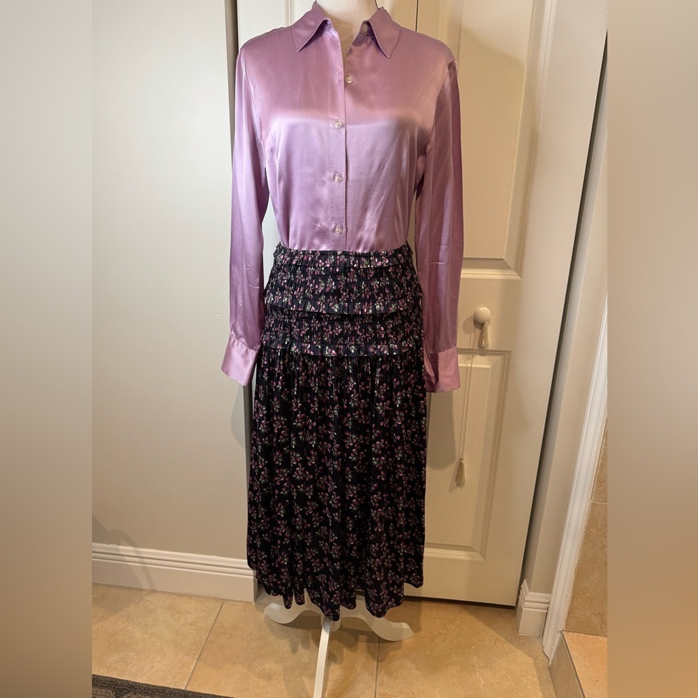 J. Crew Featherweight Satin Skirt In Twilight Berry